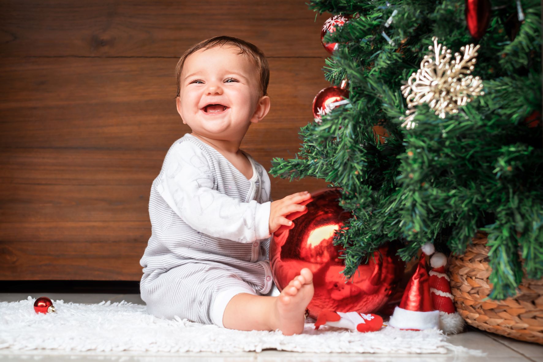 Baby at the Christmas tree